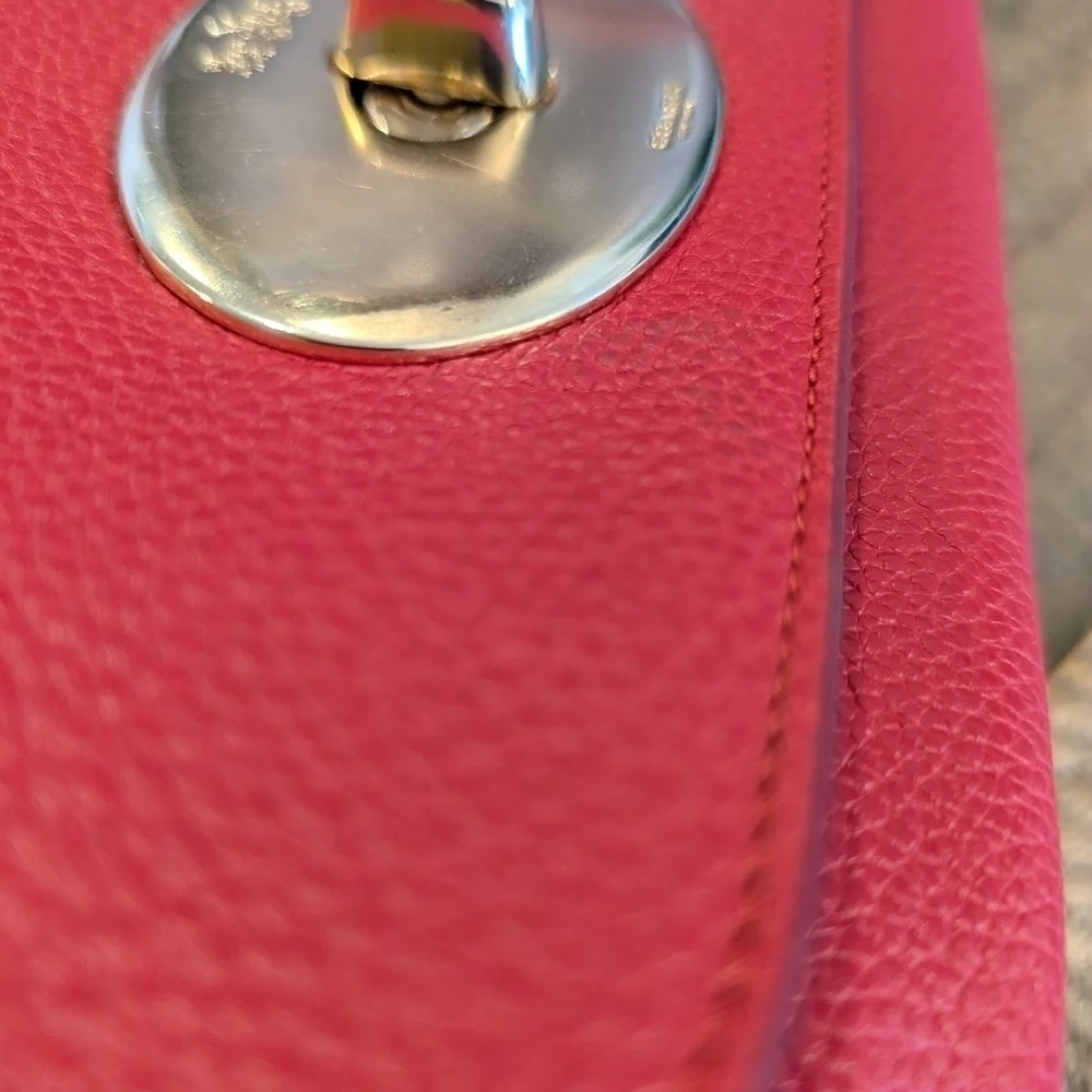 Coach Liv Turnlock Leather Crossbody Pouch Red Pebbled Mini Bag Y2K